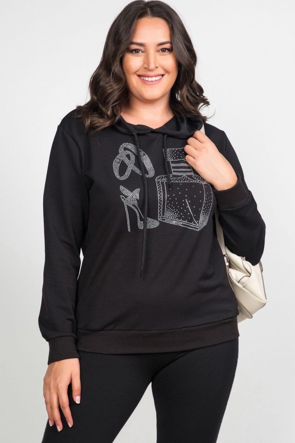 Madingas džemperis su cirkonio akmenėlių aplikacija