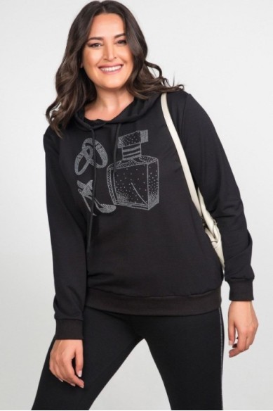 Madingas džemperis su cirkonio akmenėlių aplikacija