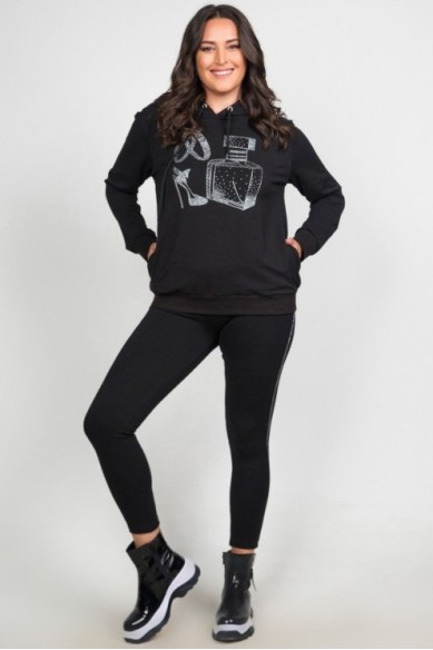 Madingas džemperis su cirkonio akmenėlių aplikacija