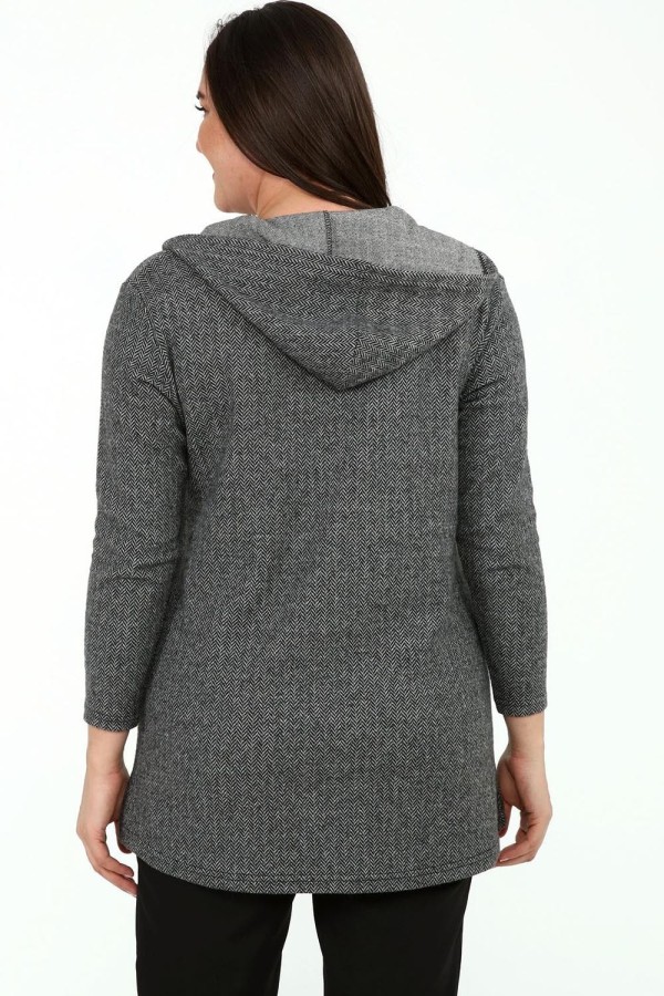 Moteriškas džemperis su užtrauktuku ir kišenėmis