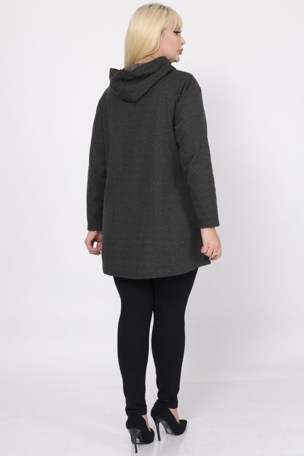 Moteriškas džemperis su užtrauktuku ir kišenėmis