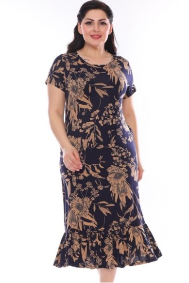 Raštuota didesnių dydžių suknelė moterims