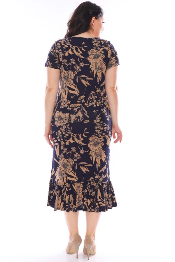 Raštuota didesnių dydžių suknelė moterims