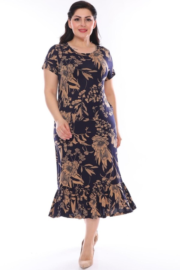 Raštuota didesnių dydžių suknelė moterims