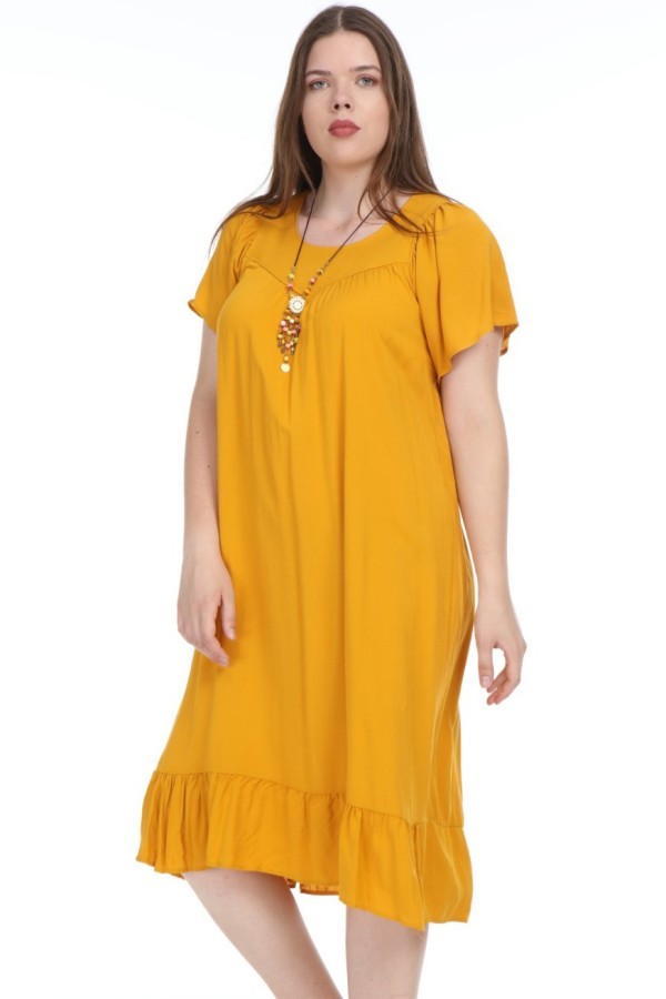 Geltona suknelė iš natūralios medvilnės