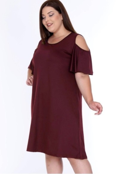 Bordinė suknelė apnuogintais pečiais