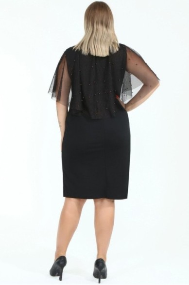 Puošni suknelė su rudais karoliukais