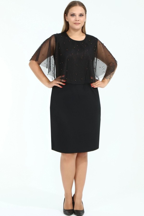 Puošni suknelė su rudais karoliukais