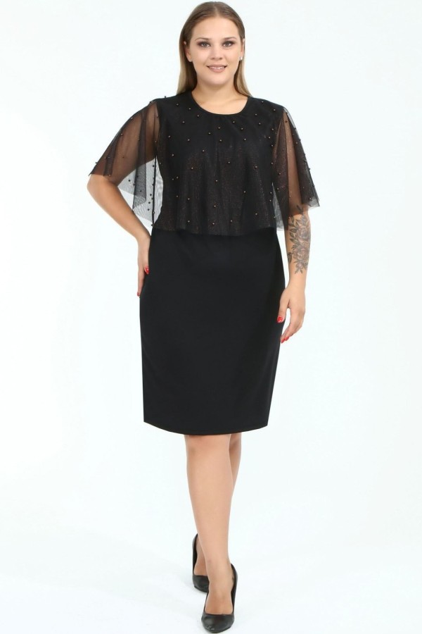 Puošni suknelė su rudais karoliukais