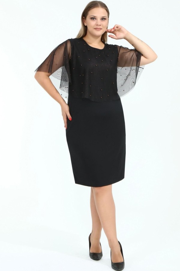 Puošni suknelė su rudais karoliukais