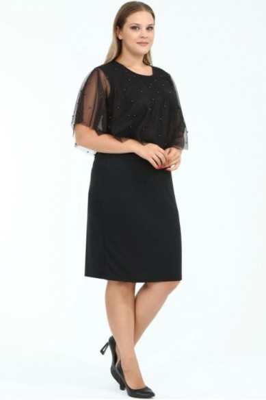 Puošni suknelė su rudais karoliukais