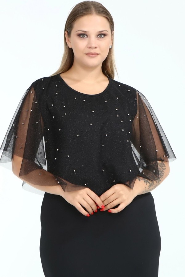 Juoda puošni suknelė su karoliukais