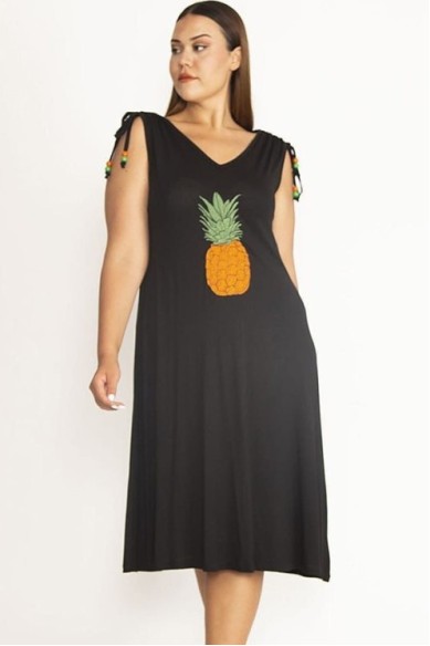 Vasarinė plius dydžių suknelė be rankovių