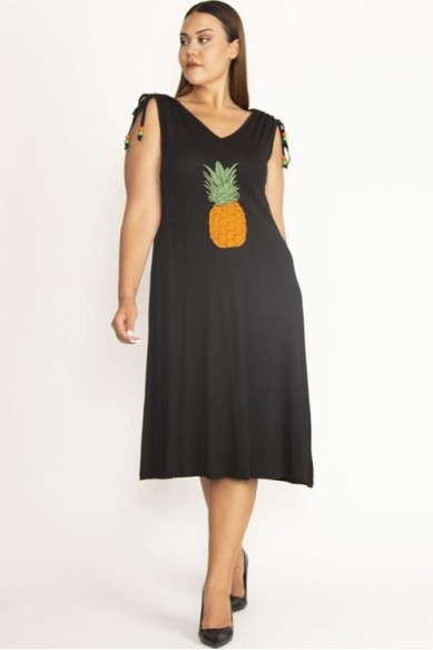 Vasarinė plius dydžių suknelė be rankovių