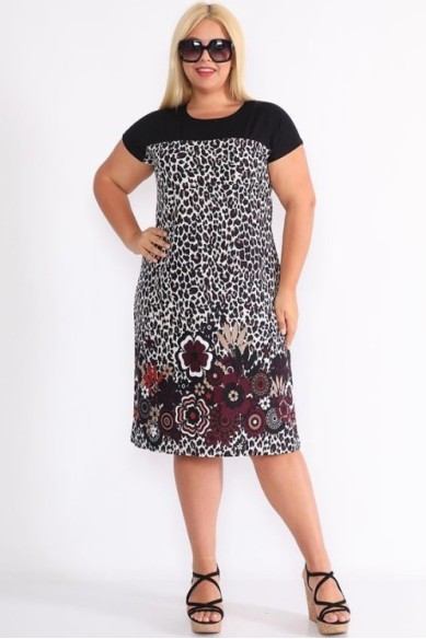 Lengva medvilnės suknelė su raštais