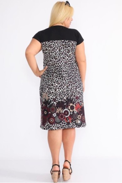 Lengva medvilnės suknelė su raštais