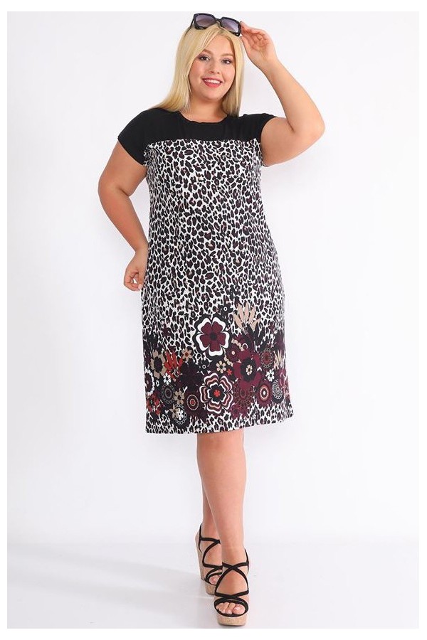 Lengva medvilnės suknelė su raštais