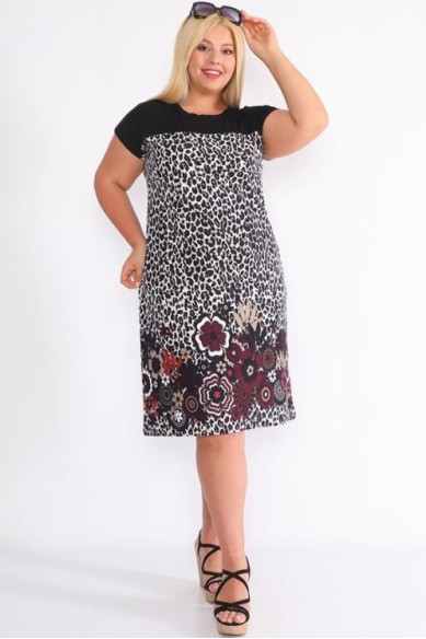 Lengva medvilnės suknelė su raštais