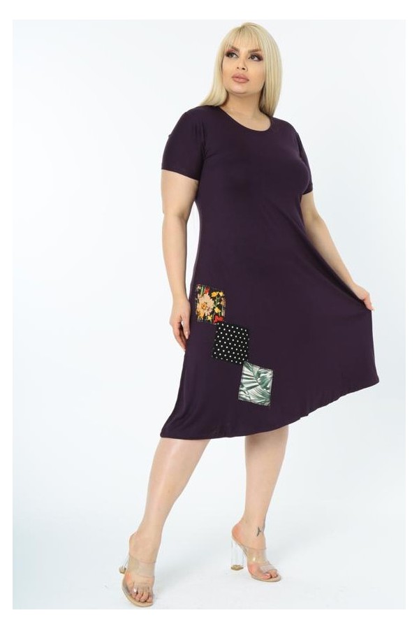 Tamsiai violetinė suknelė iš viskozės