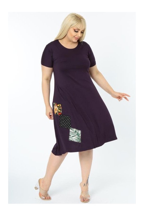 Tamsiai violetinė suknelė iš viskozės