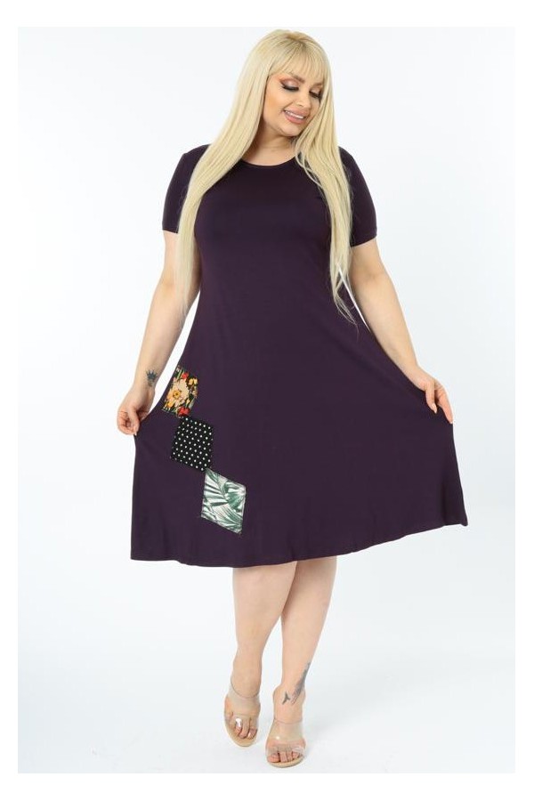 Tamsiai violetinė suknelė iš viskozės