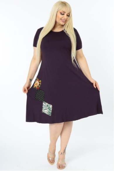 Tamsiai violetinė suknelė iš viskozės