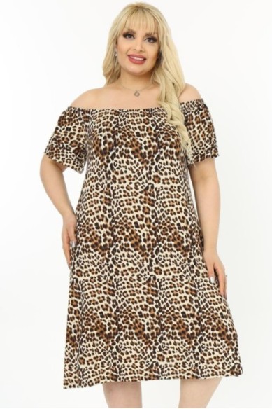 Gyvūnų kailio rašto suknelė vasarai