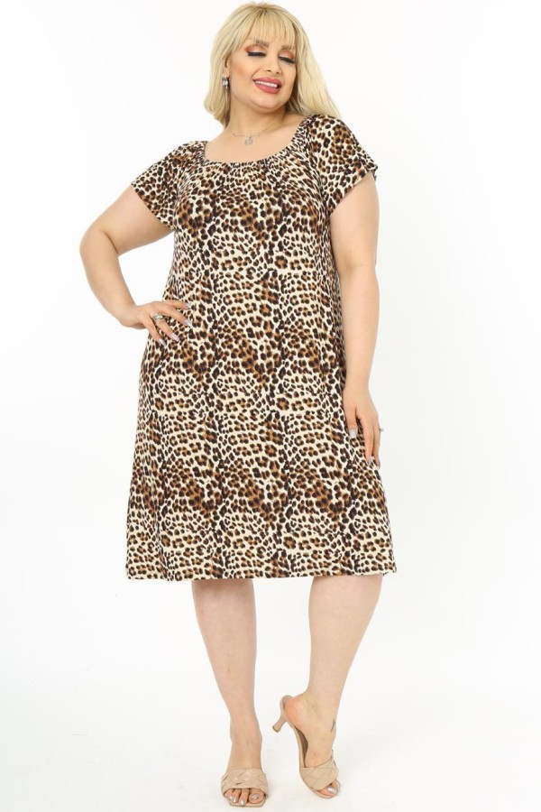 Gyvūnų kailio rašto suknelė vasarai