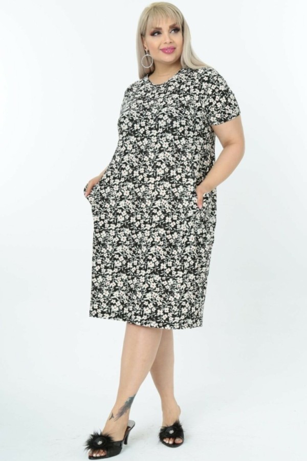 Gėlėta baliono formos suknelė