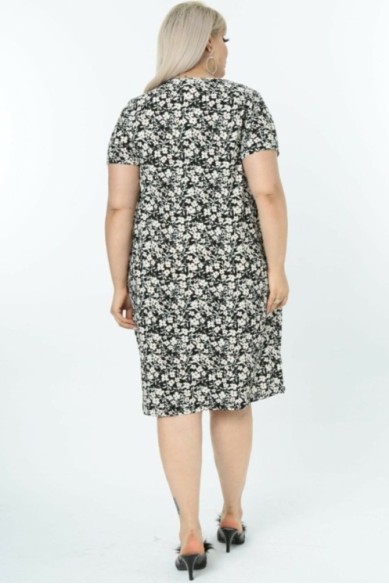 Gėlėta baliono formos suknelė