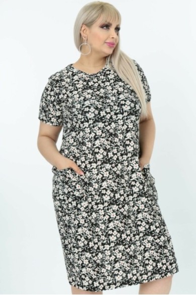 Gėlėta baliono formos suknelė