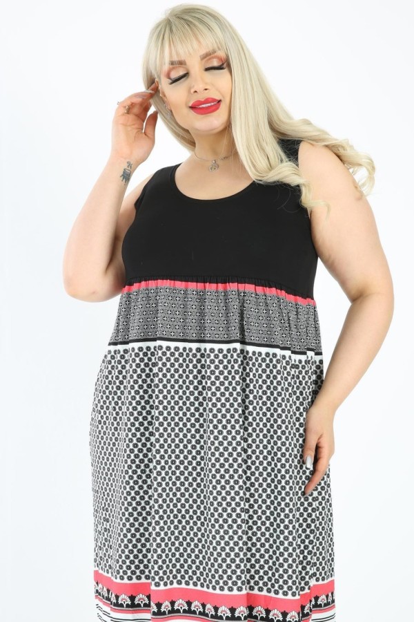 Raštuota suknelė be rankovių