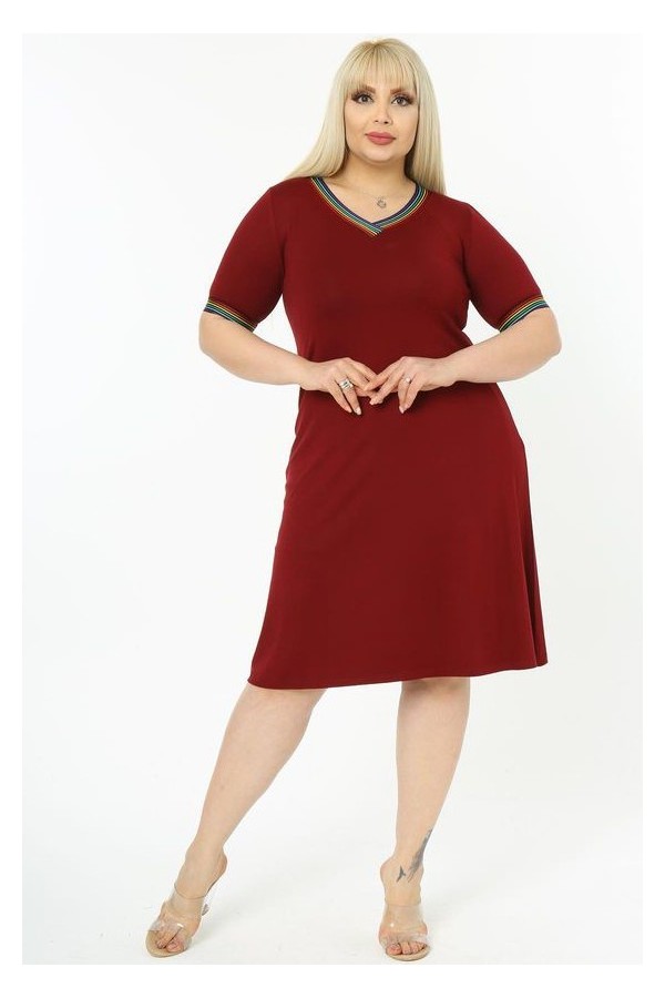 Bordinė suknelė trumpomis rankovėmis