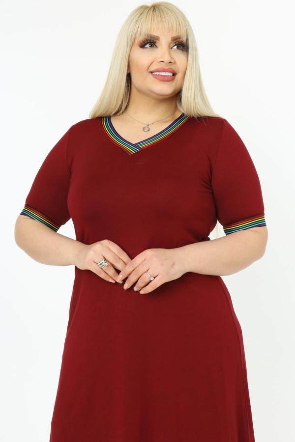 Bordinė suknelė trumpomis rankovėmis