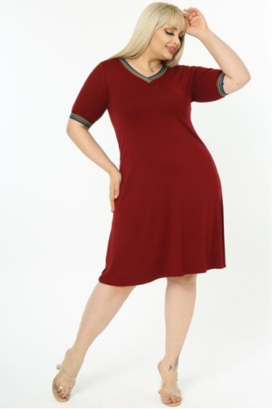 Bordinė suknelė trumpomis rankovėmis