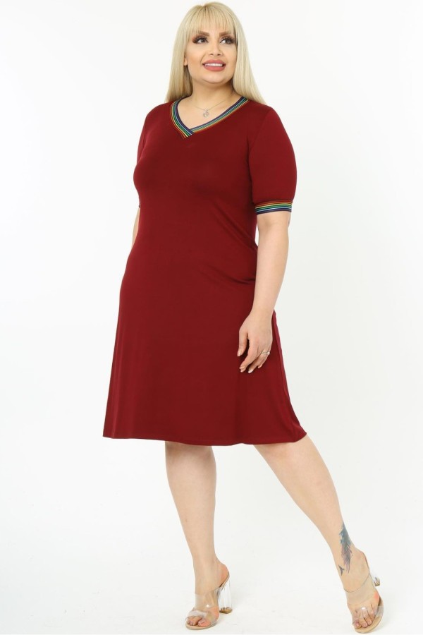 Bordinė suknelė trumpomis rankovėmis