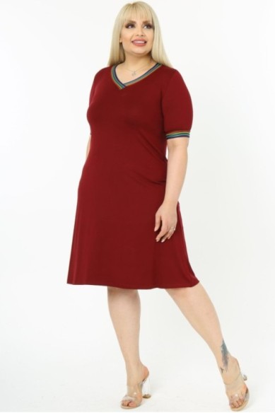 Bordinė suknelė trumpomis rankovėmis