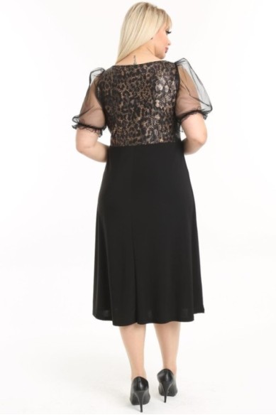 Puošni suknelė pūstomis tiulo rankovėlėmis