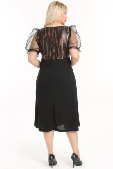 Elegantiška suknelė su tiulo rankovėmis