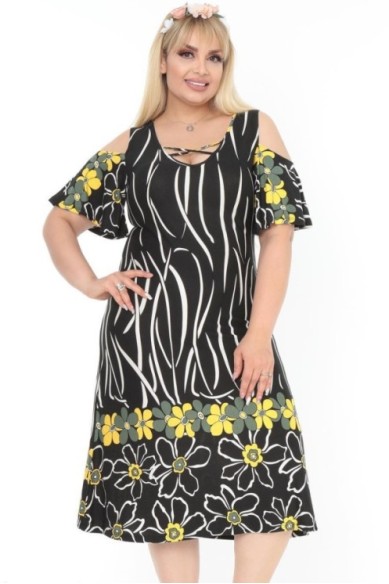 Raštuota suknelė iš viskozės