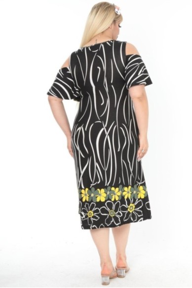 Raštuota suknelė iš viskozės