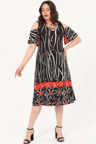 Elegantiška suknelė su raštais