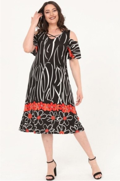 Elegantiška suknelė su raštais