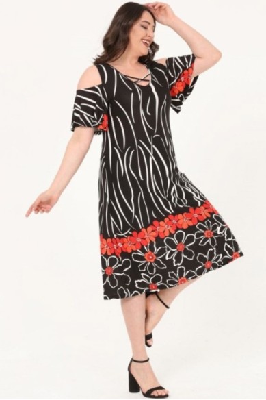 Elegantiška suknelė su raštais