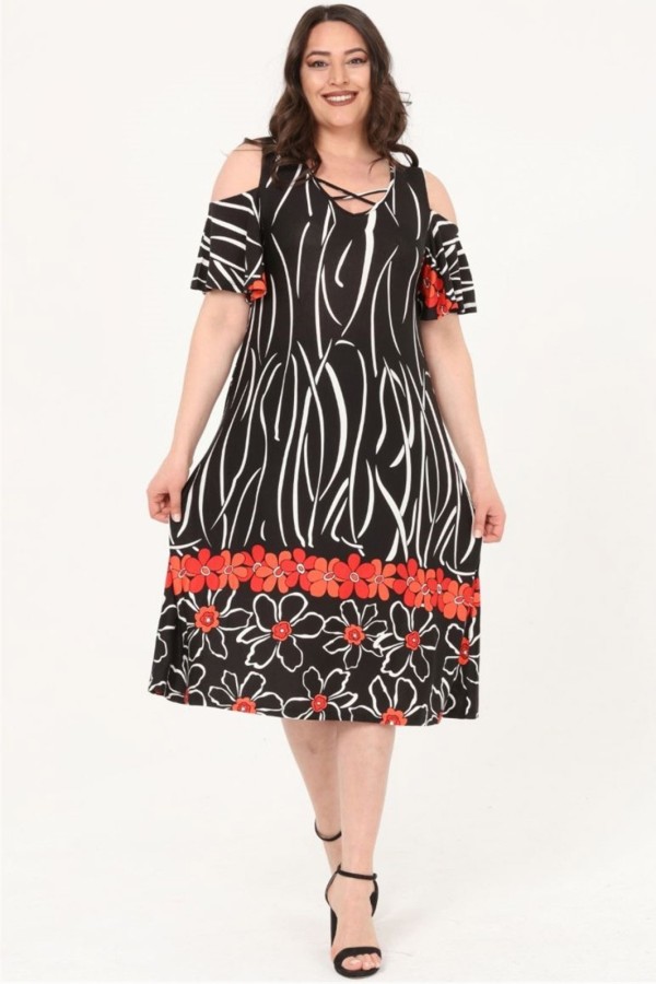 Elegantiška suknelė su raštais