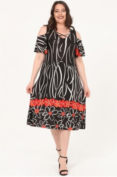 Elegantiška suknelė su raštais