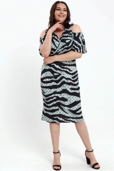 Puošni mėtų spalvos suknelė