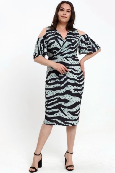 Puošni mėtų spalvos suknelė