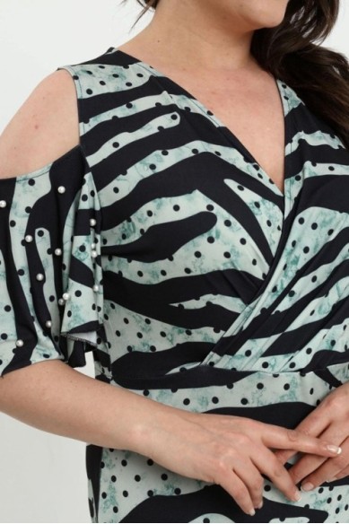 Puošni mėtų spalvos suknelė