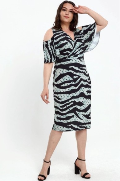 Puošni mėtų spalvos suknelė